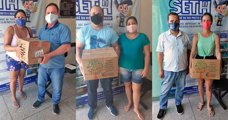 Ação Social: SETH entrega cestas básicas para filiados que perderam o emprego